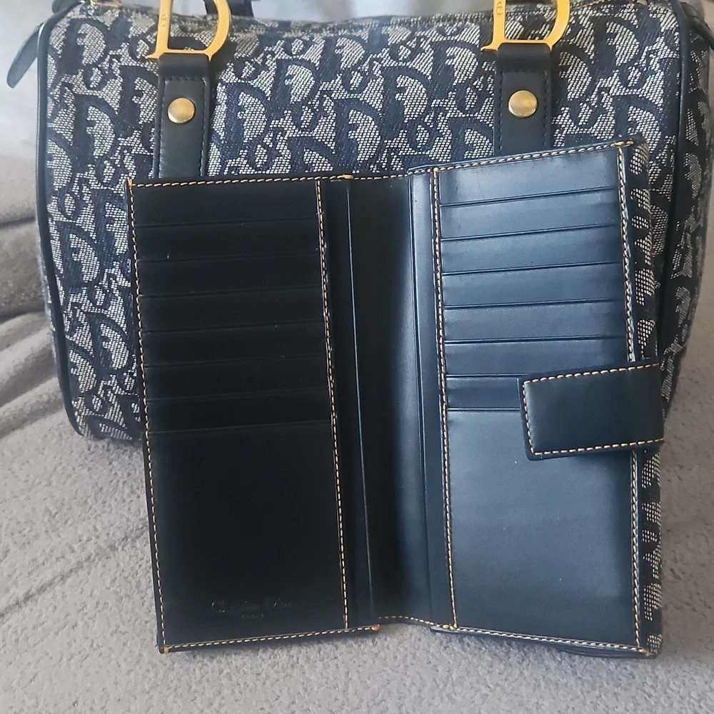 Dior Blue Satchel with Gold-Tone Accents With Wallet - Picture 6 of 6